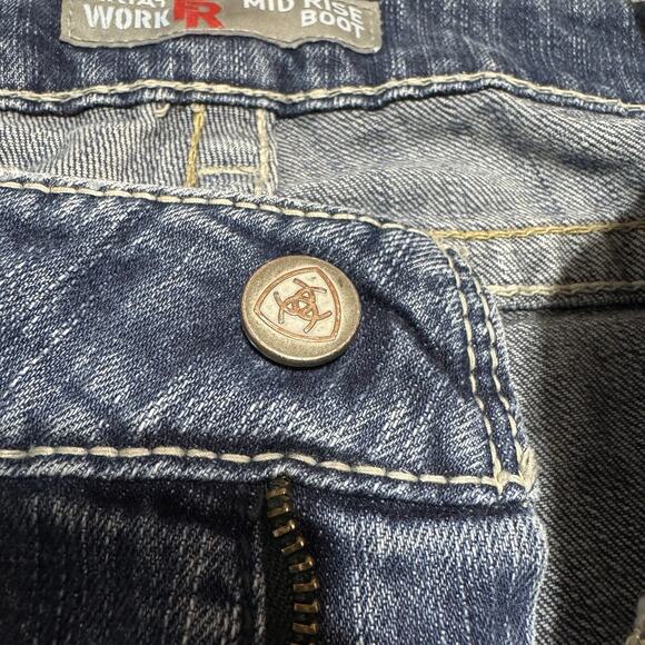 Ariat FR Flame Resistant Womens 28R Midrise Boot Cut CAT 2 Work Pant Denim Jeans - Picture 5 of 12